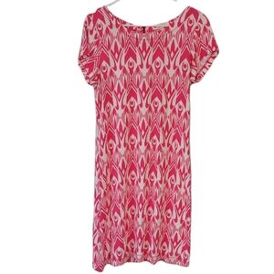 Hatley Nellie Shorline Teeshirt Dress Pink and White Size Medium